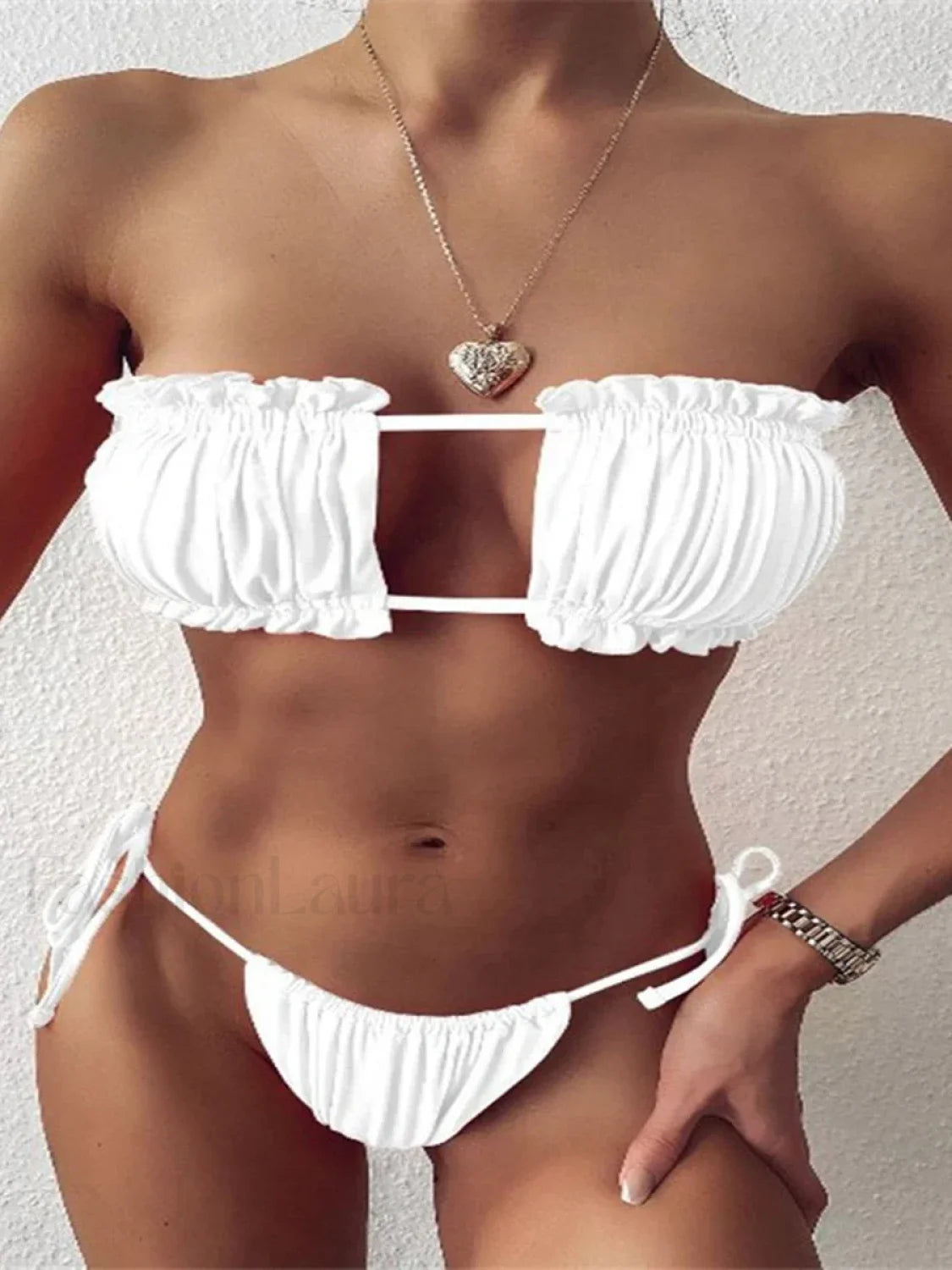 Marble Tie Back Bikini Set Secondary image