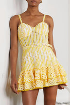 Marianne Elegant Short Dress S / Yellow