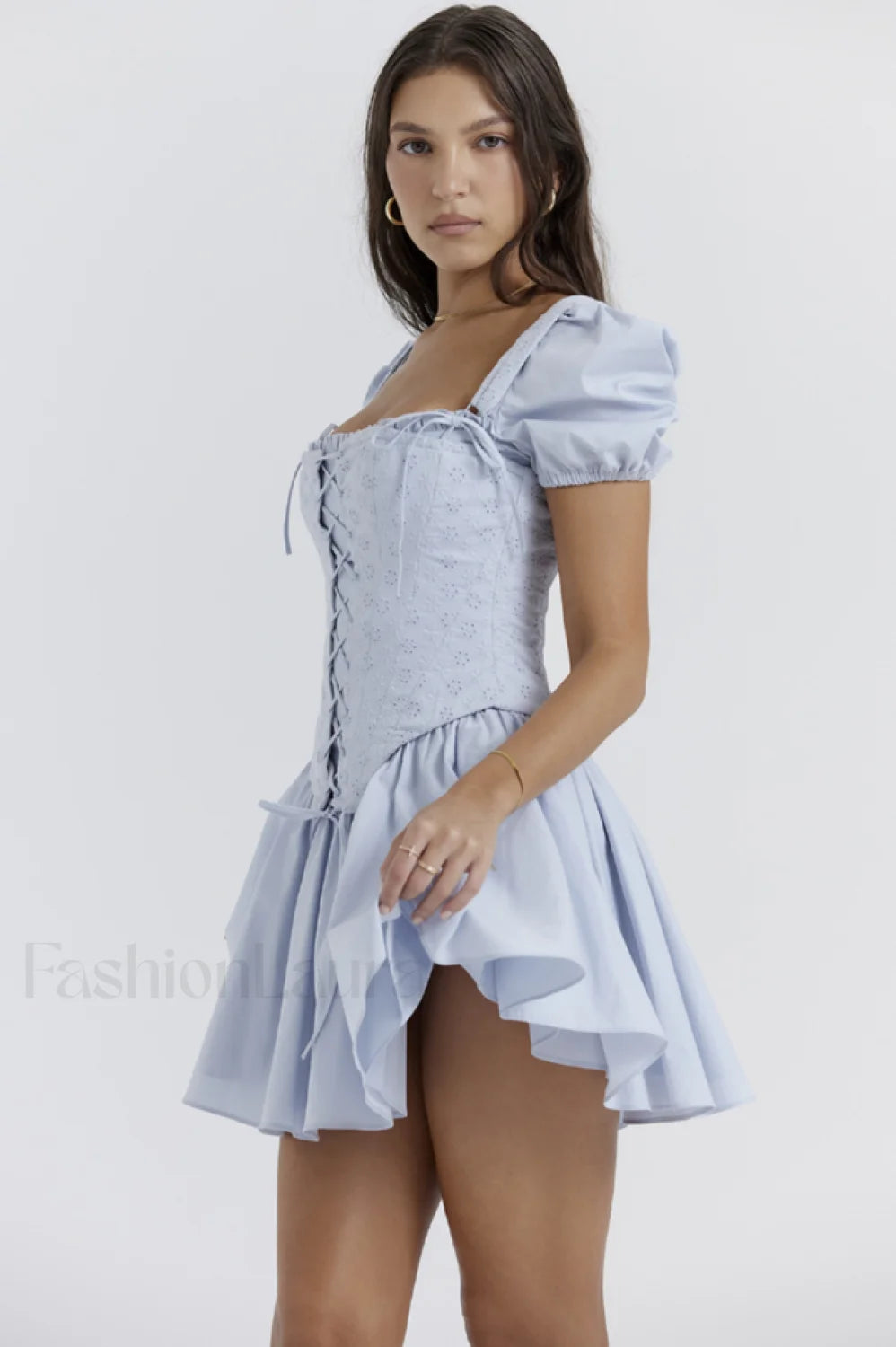 Maribel Broderie Stylish Corset Mini Dress
