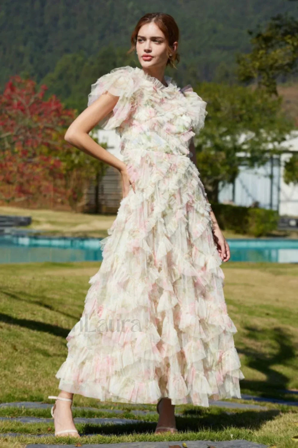 Maxine Floral Embroidery Charming Sleeveless Maxi Dress S / Floral Main image