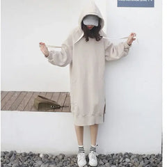 Medium And Long Plush Thickened Autumn And Winter Hoody Apricot / M Sweatshirts & Hoodies L