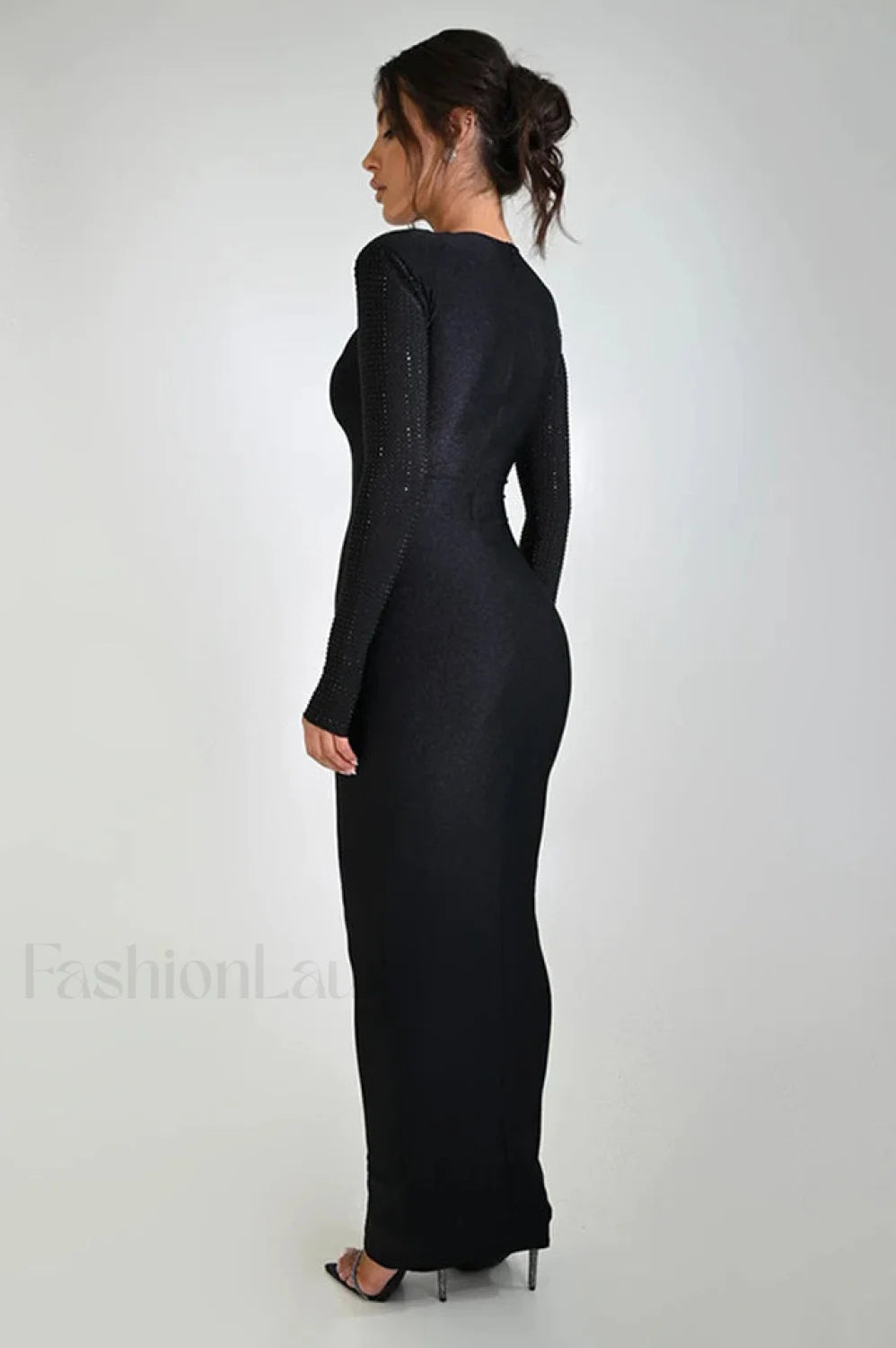 Megan Long Stylish Sleeve Patchwork Dress