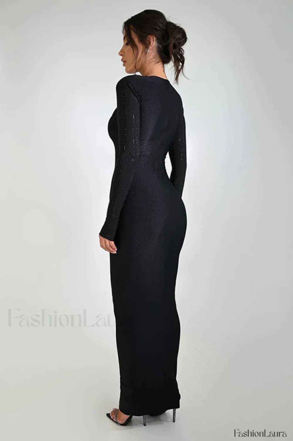 Megan Long Stylish Sleeve Patchwork Dress