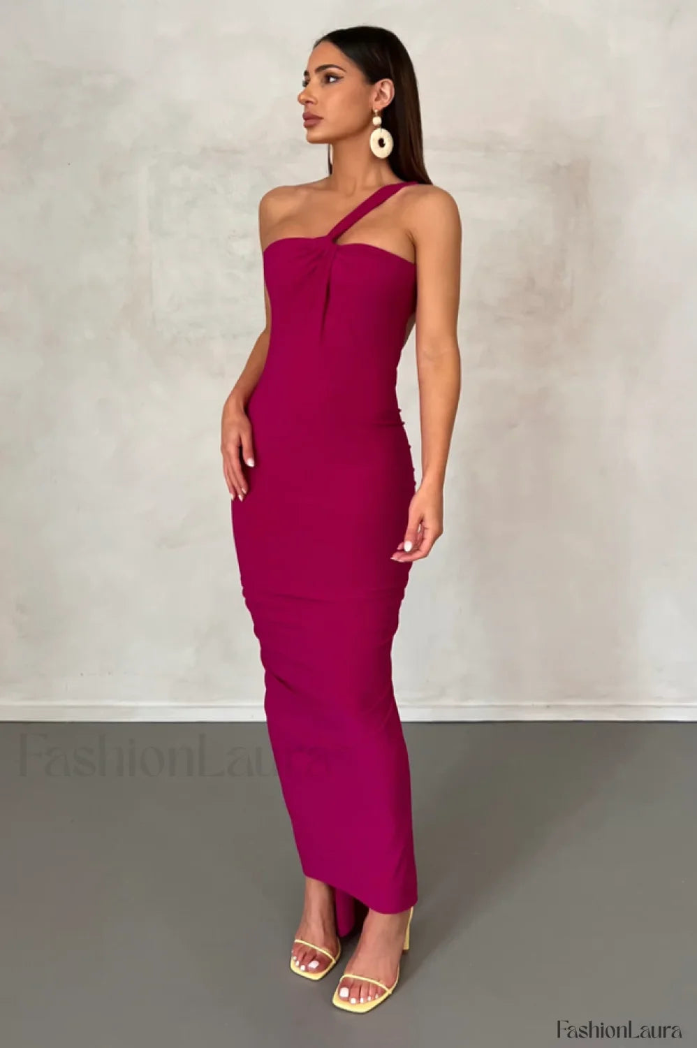 Melina Elegant Maxi Dress S / Berry