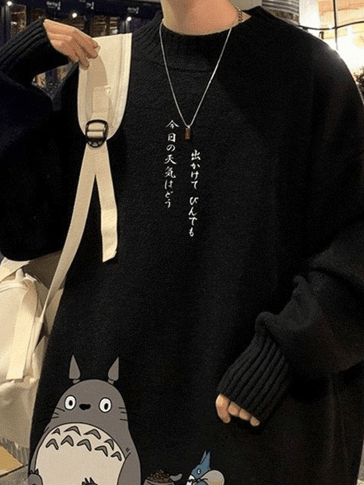 Men’s Cartoon Long Sleeve Knit Sweater Sweaters
