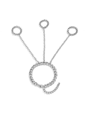 Men’s Chain Detail Mittens Ring Silver / ONE SIZE Rings