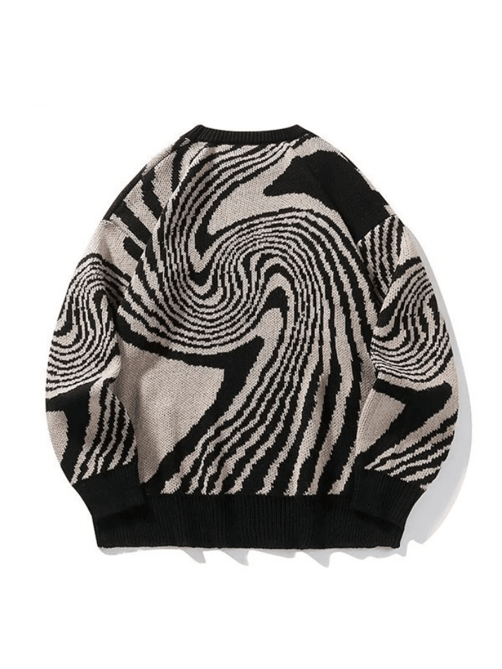 Men’s Crew Neck Jacquard Knit Sweater Sweaters
