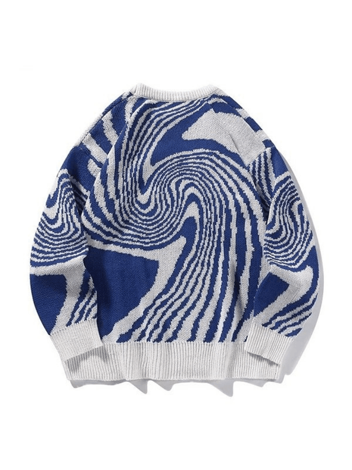 Men’s Crew Neck Jacquard Knit Sweater Sweaters