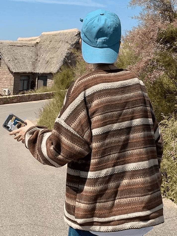 Men’s Pocket Striped Knit Sweater Sweaters