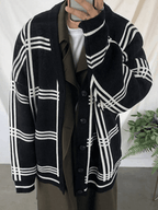 Men’s V Neck Checkered Cardigan Sweaters