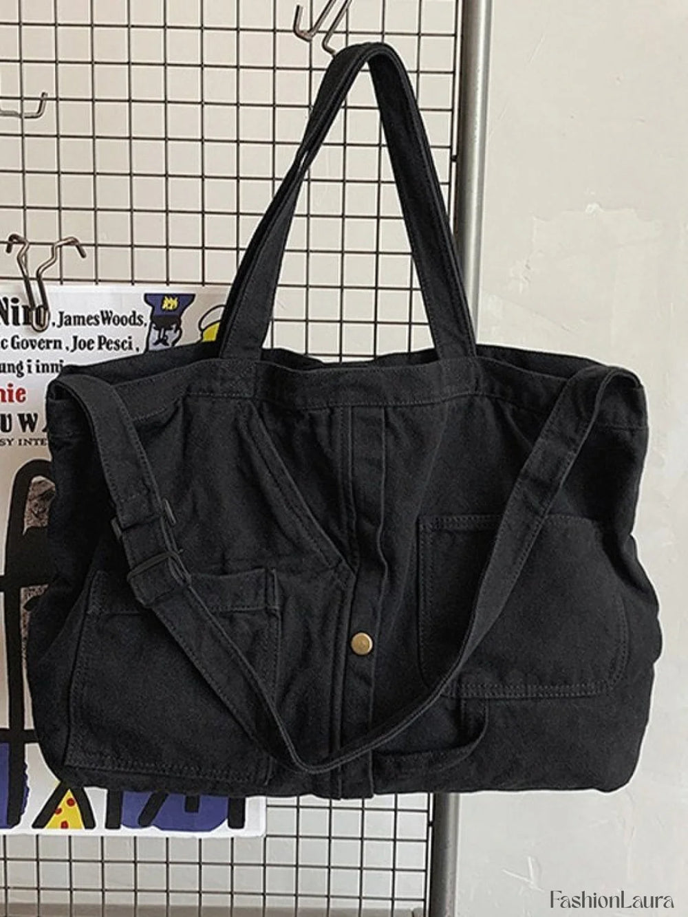 Men’s Cargo Pocket Patched Straight Leg Jeans loose jeans