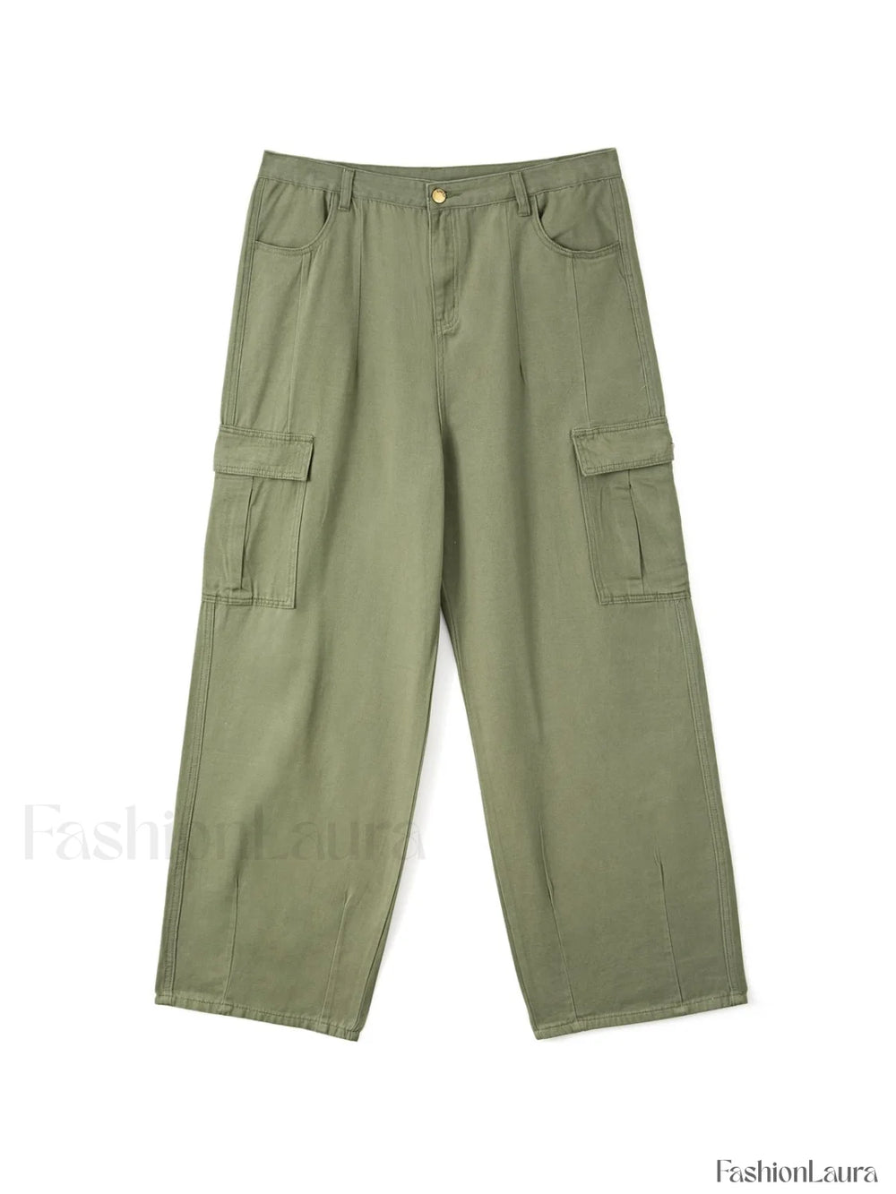 Men’s Cargo Pocket Patched Straight Leg Jeans loose jeans