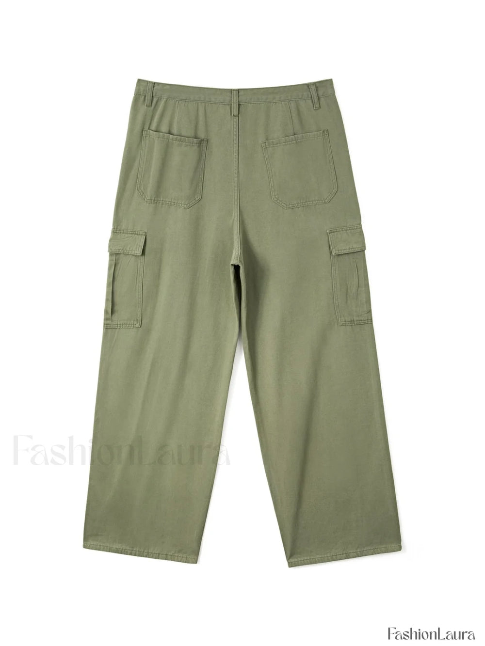 Men’s Cargo Pocket Patched Straight Leg Jeans loose jeans