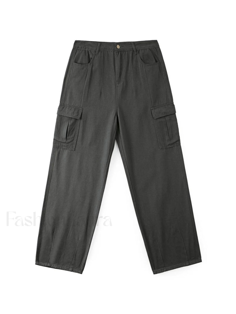 Men’s Cargo Pocket Patched Straight Leg Jeans loose jeans