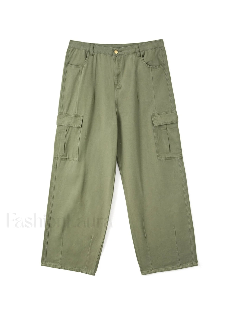 Men’s Cargo Pocket Patched Straight Leg Jeans loose jeans