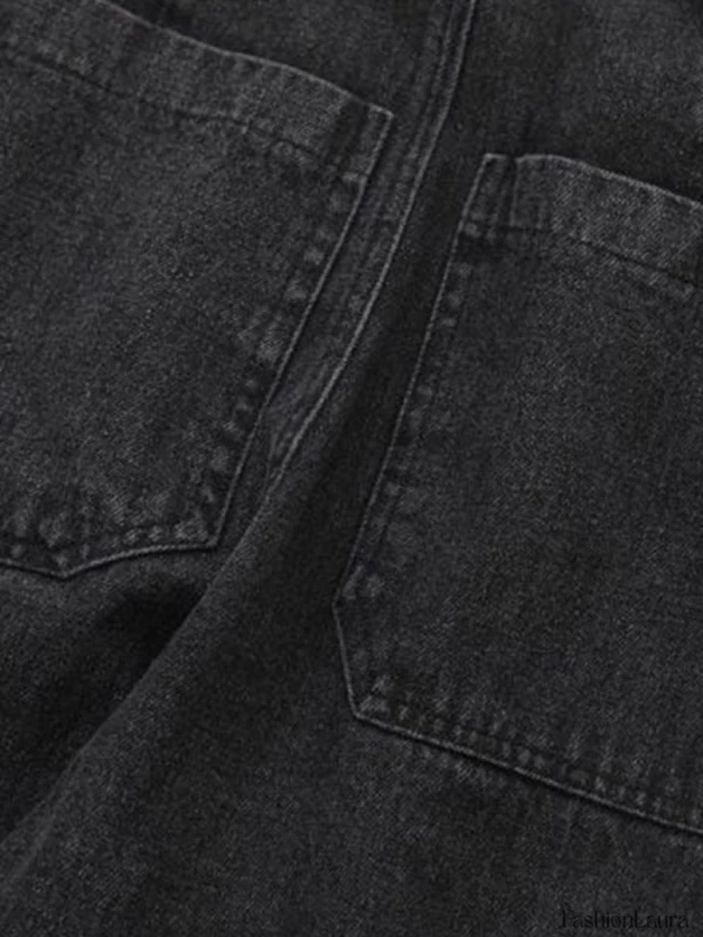 Men’s Cargo Pocket Patched Straight Leg Jeans loose jeans