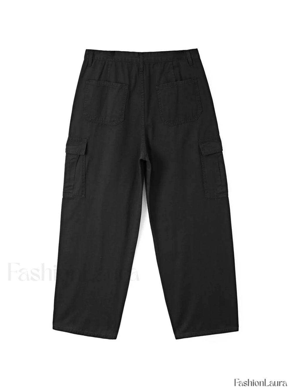 Men’s Cargo Pocket Patched Straight Leg Jeans loose jeans