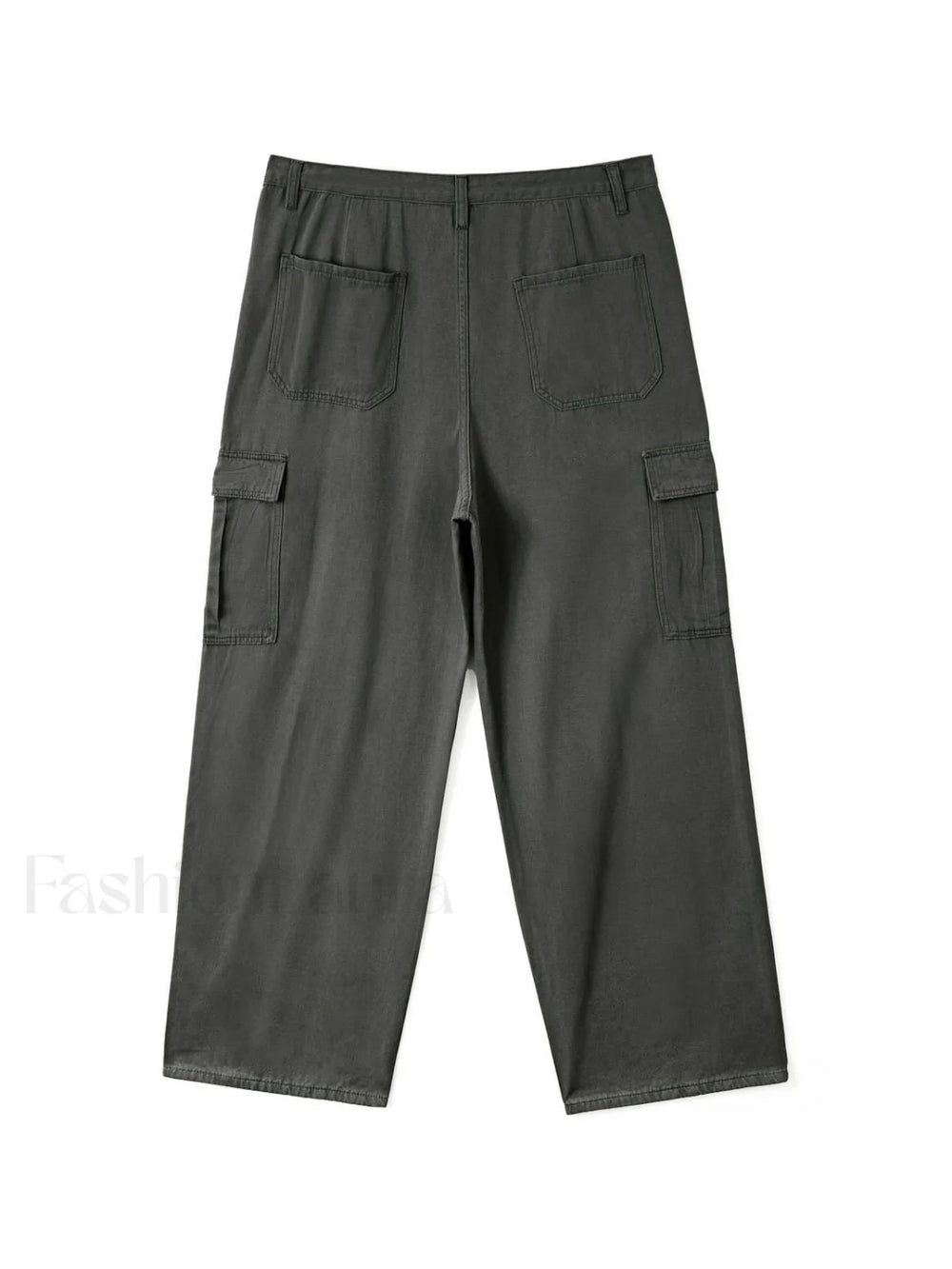 Men’s Cargo Pocket Patched Straight Leg Jeans loose jeans