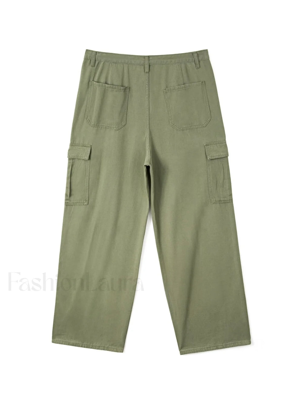 Men’s Cargo Pocket Patched Straight Leg Jeans loose jeans