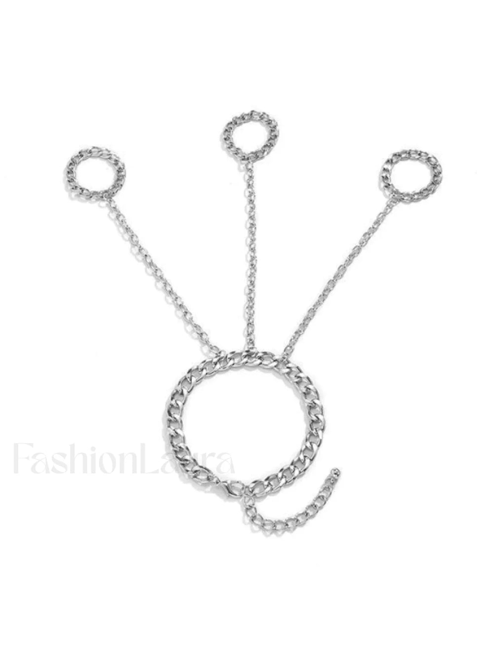 Men’s Chain Detail Mittens Ring Silver / ONE SIZE Rings