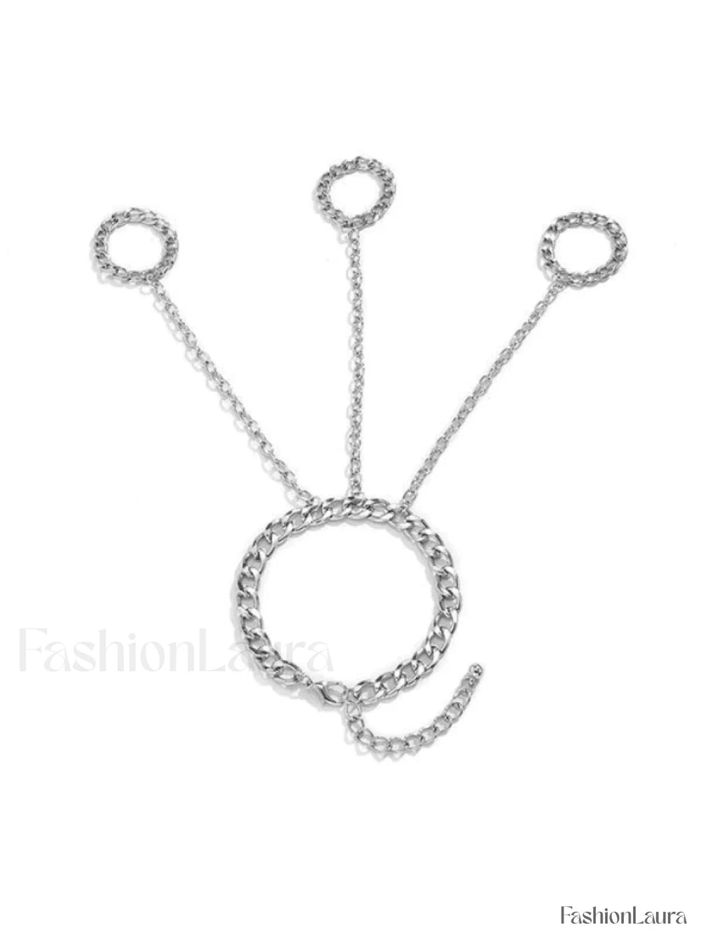 Men’s Chain Detail Mittens Ring Silver / ONE SIZE Rings