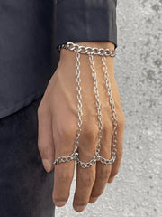 Men’s Chain Detail Mittens Ring Silver / ONE SIZE Rings