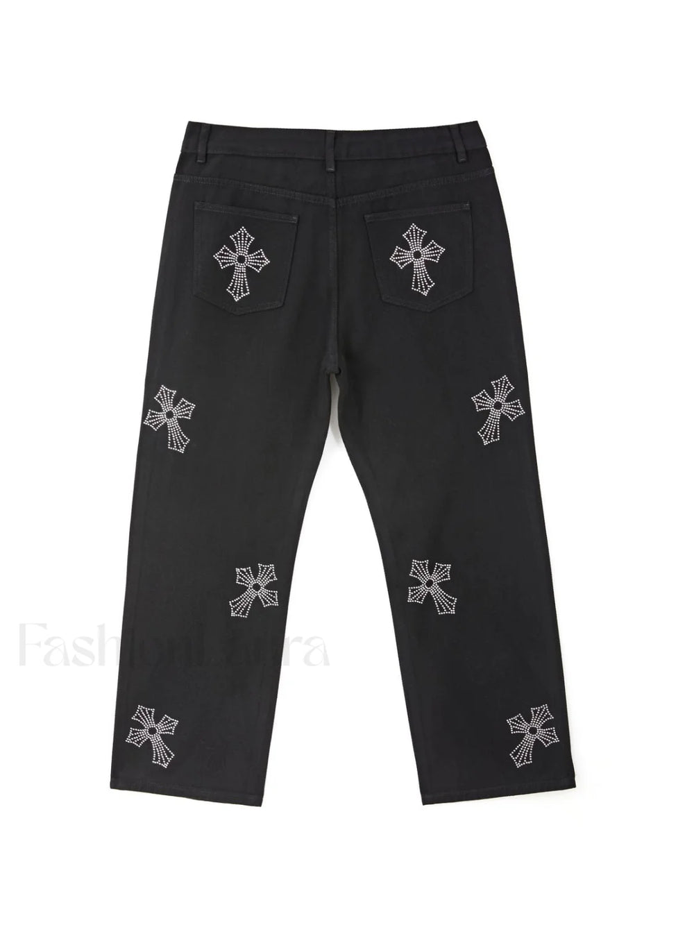 Men’s Cross Rhinestone Loose Fit Jeans Slim jeans