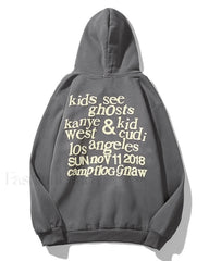 Men’s Graffiti Letter Print Hoodie Gray / S Sweatshirts & Hoodies L