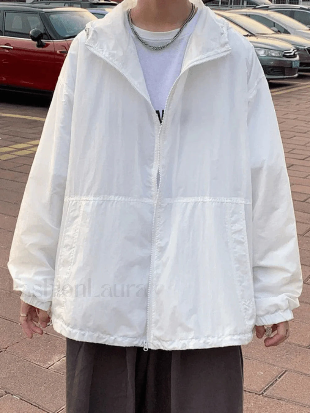 Men’s Lightweight Zipper Hooded Jacket White / M Jackets