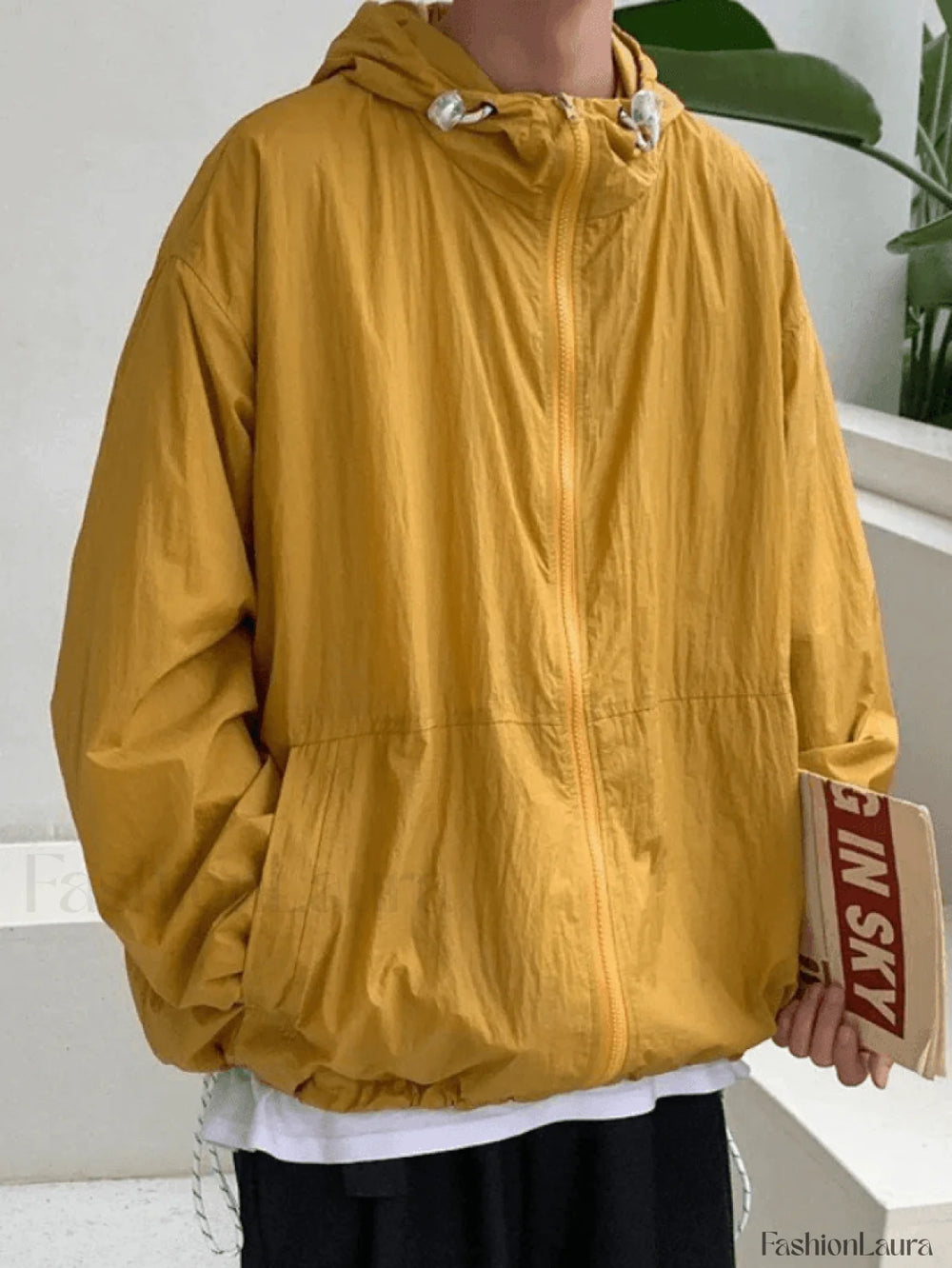 Men’s Lightweight Zipper Hooded Jacket Yellow / M Jackets