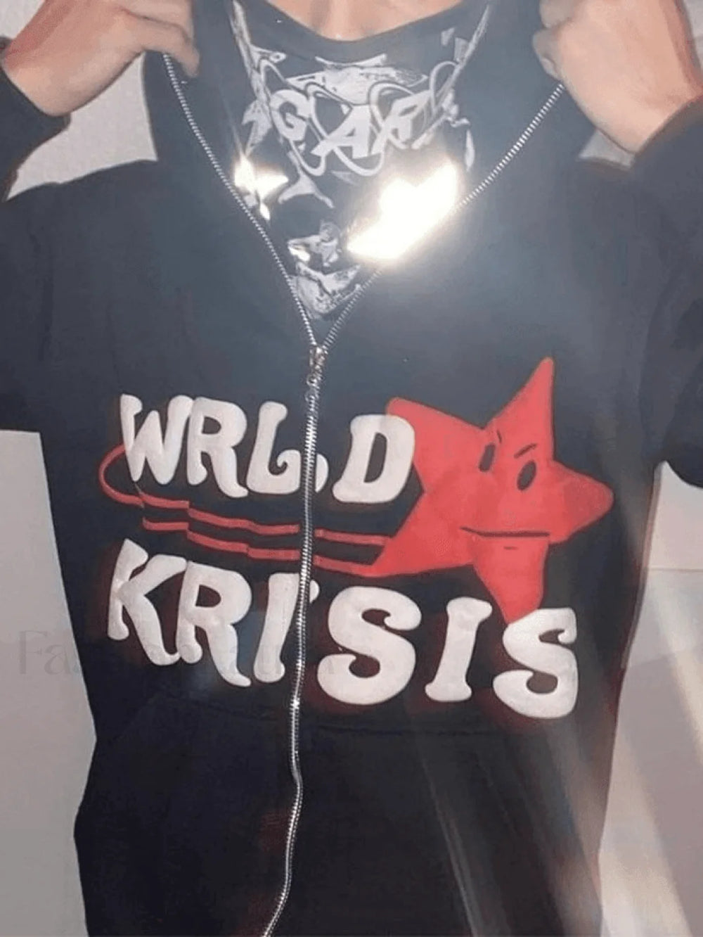 Men’s Logo Star Graphic Zip Up Hoodie Sweatshirts & Hoodies L