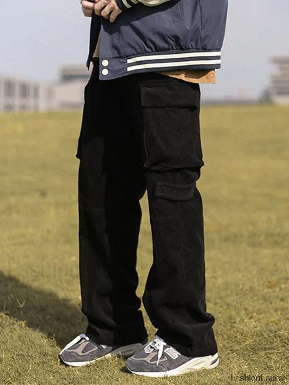 Men’s Patch Pocket Vintage Straight Cargo Pants Cargo Pants