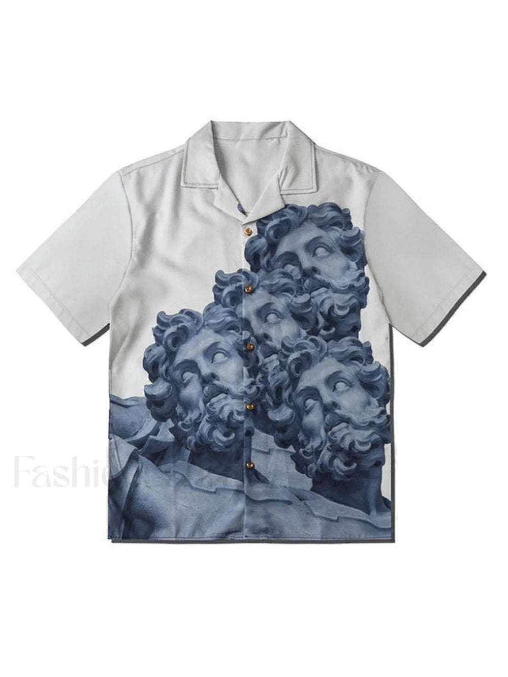 Men’s Poseidon Print Short Sleeve Shirt White / S Shirts