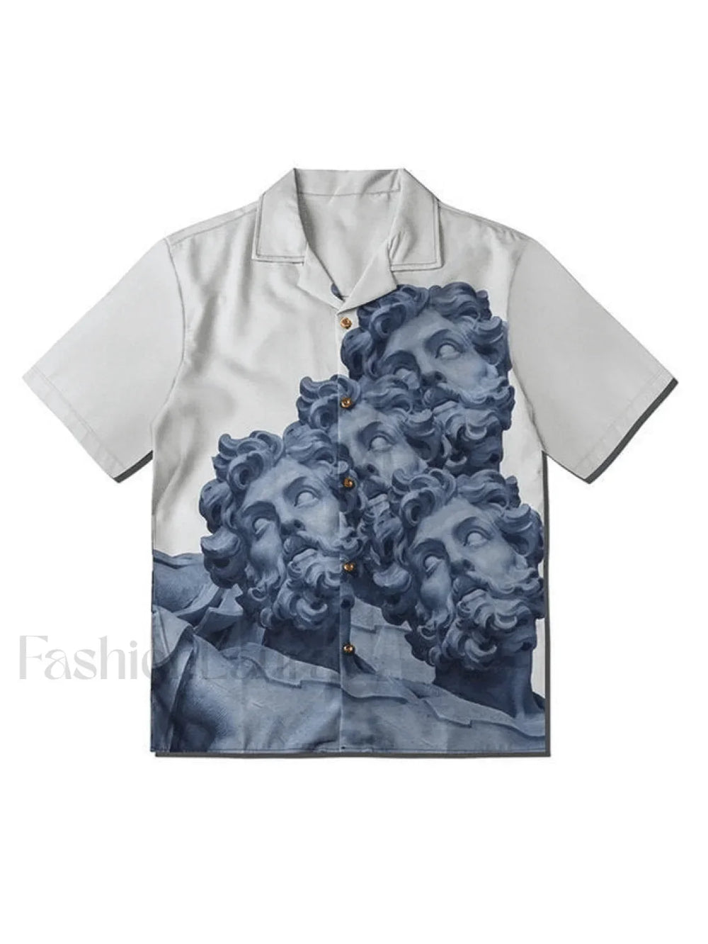 Men’s Poseidon Print Short Sleeve Shirt White / S Shirts