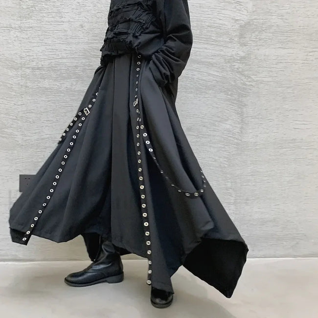 Men’s Ribbon Dark Pants for Halloween One Size / Black Main image