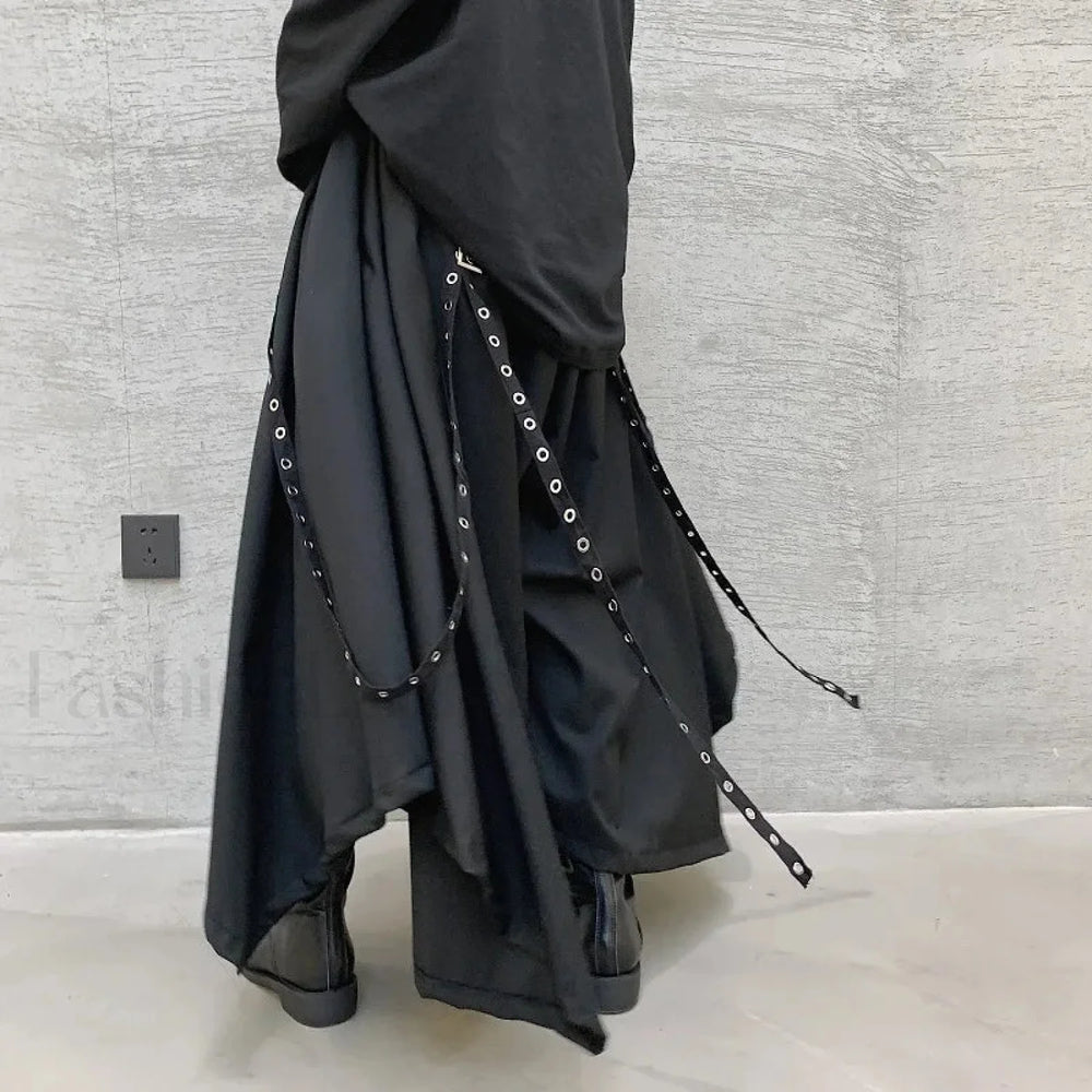 Men’s Ribbon Dark Pants for Halloween One Size / Black