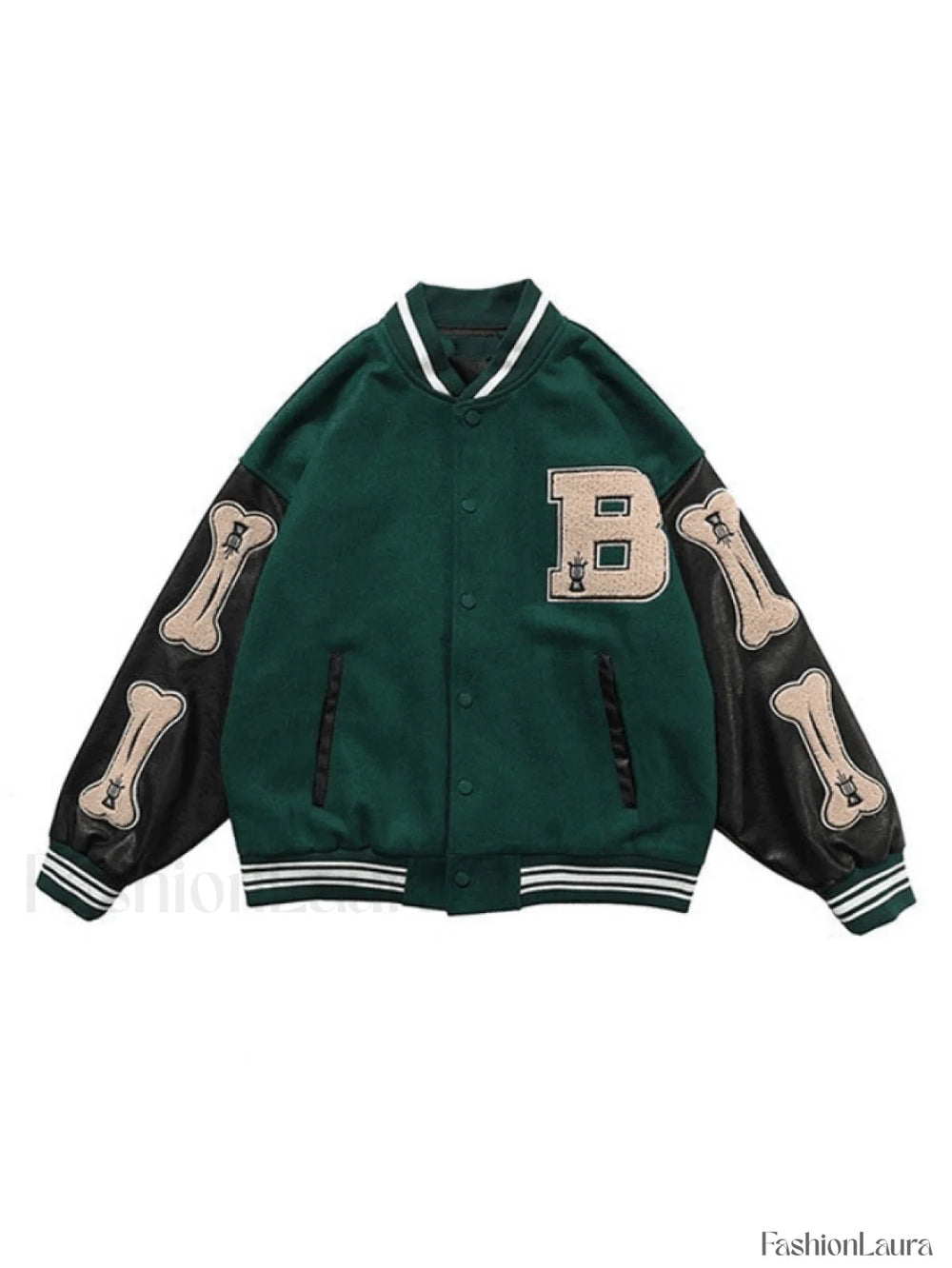 Men’s Toweling Embroidered Varsity Jacket Green / M Jackets