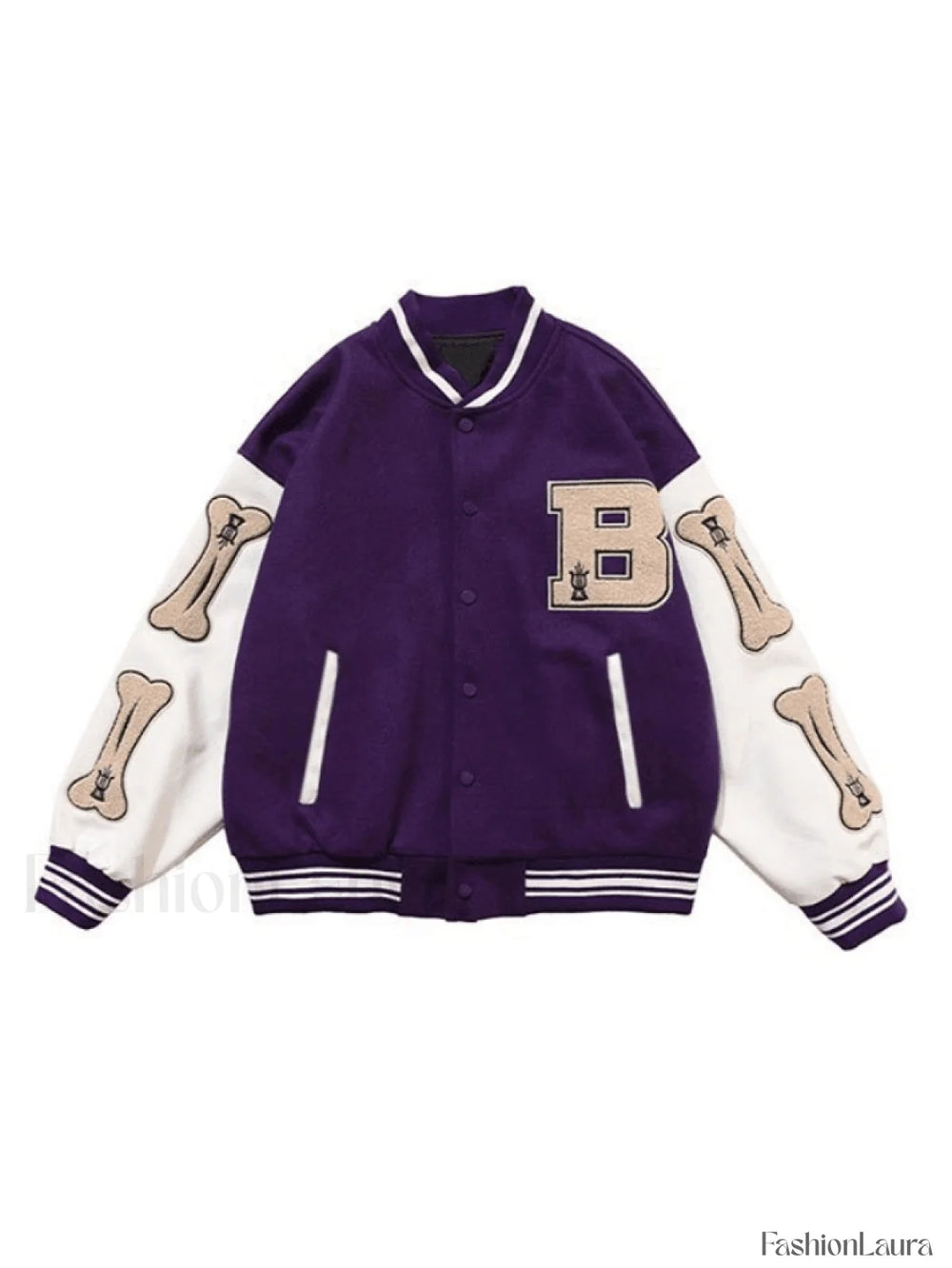 Men’s Toweling Embroidered Varsity Jacket Purple / M Jackets