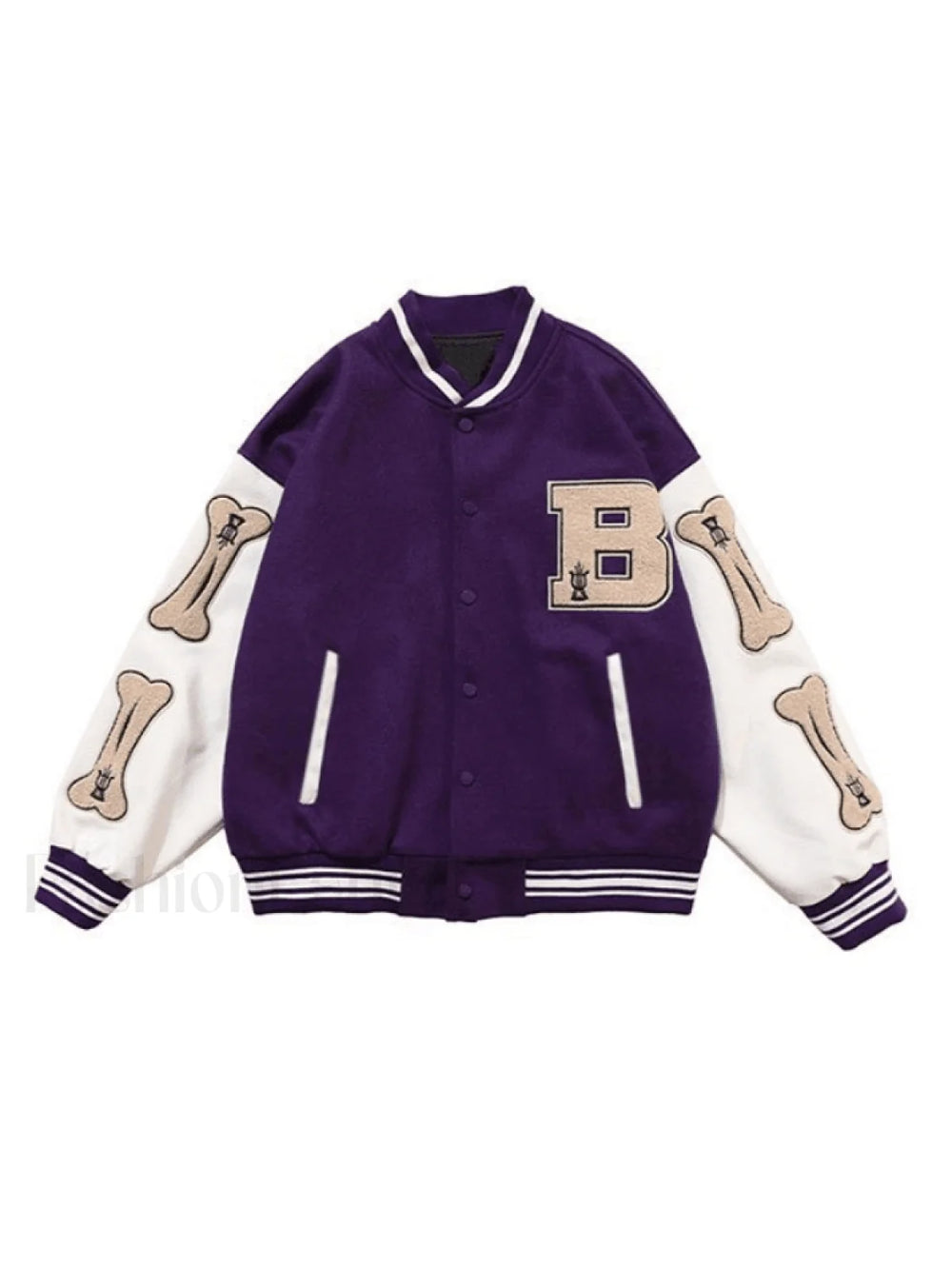 Men’s Toweling Embroidered Varsity Jacket Purple / M Jackets