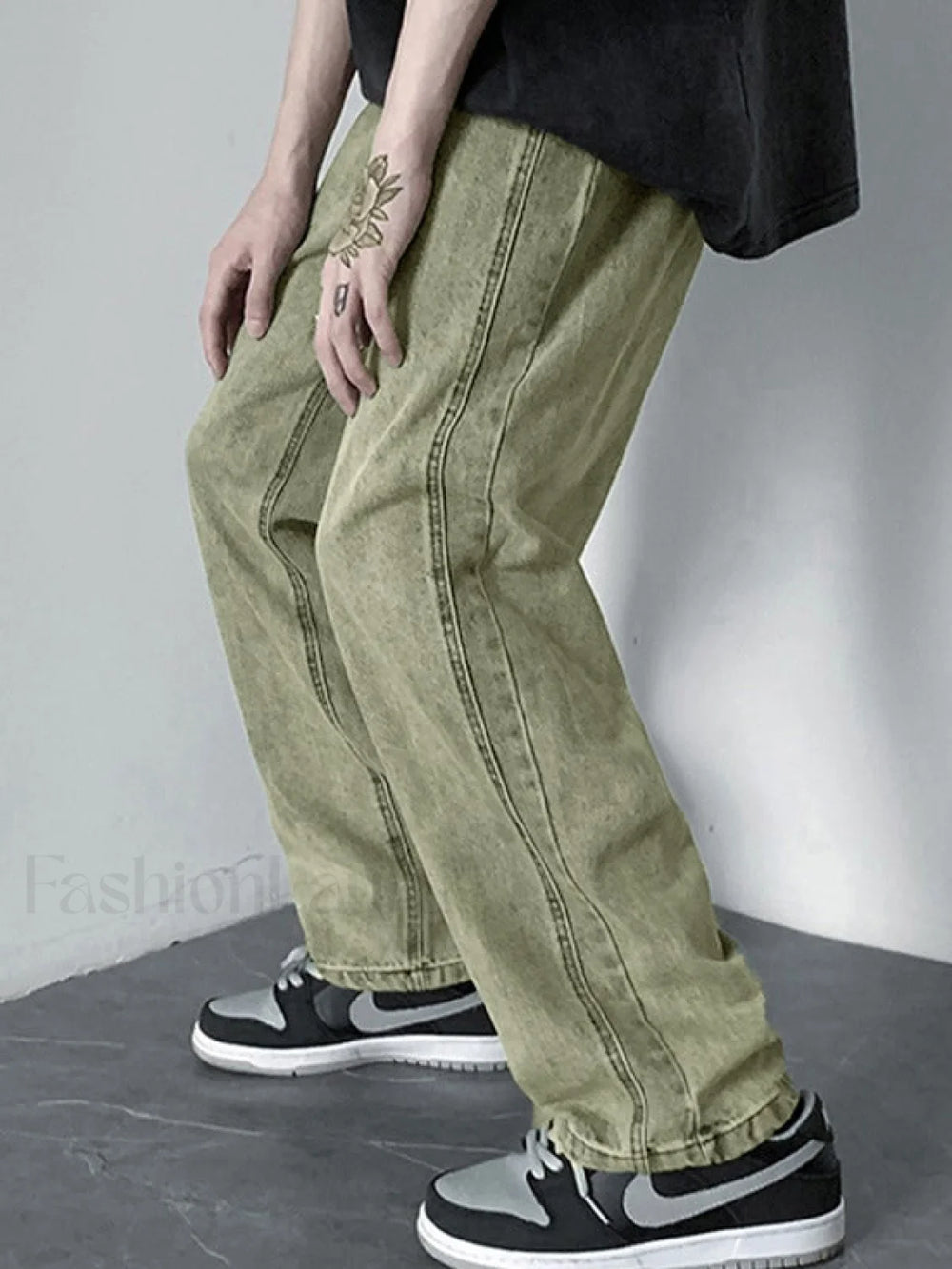 Men’s Vintage Washed Loose Jeans loose jeans