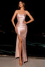 Mercerized Sexy Suspender Split Temperament Maxi Dress Champagne / S