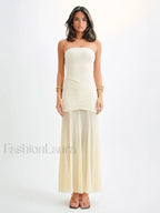 Mesh Double Layer Maxi Dress