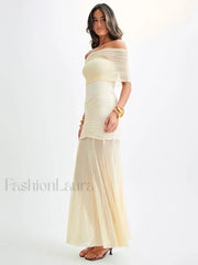 Mesh Double Layer Maxi Dress