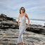 Mesh Halter Long Dress Cover Up WHITE / S