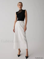 Mesh Patchwork Sleeveless Top Knit Tops