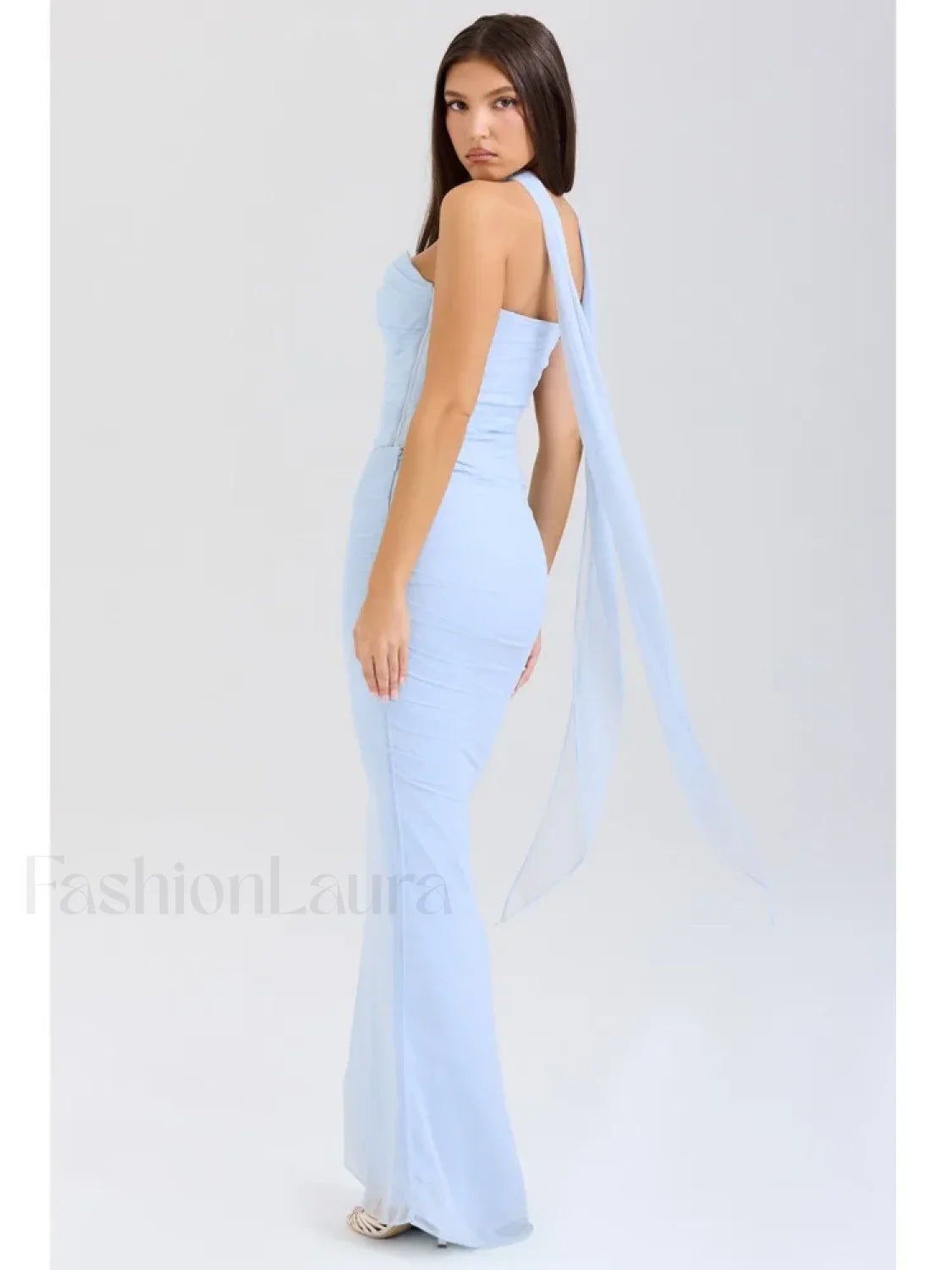 Mesh Patchwork Two Piece Maxi Dress Secondary image