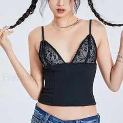 Mesh Spaghetti Backless Crop Top