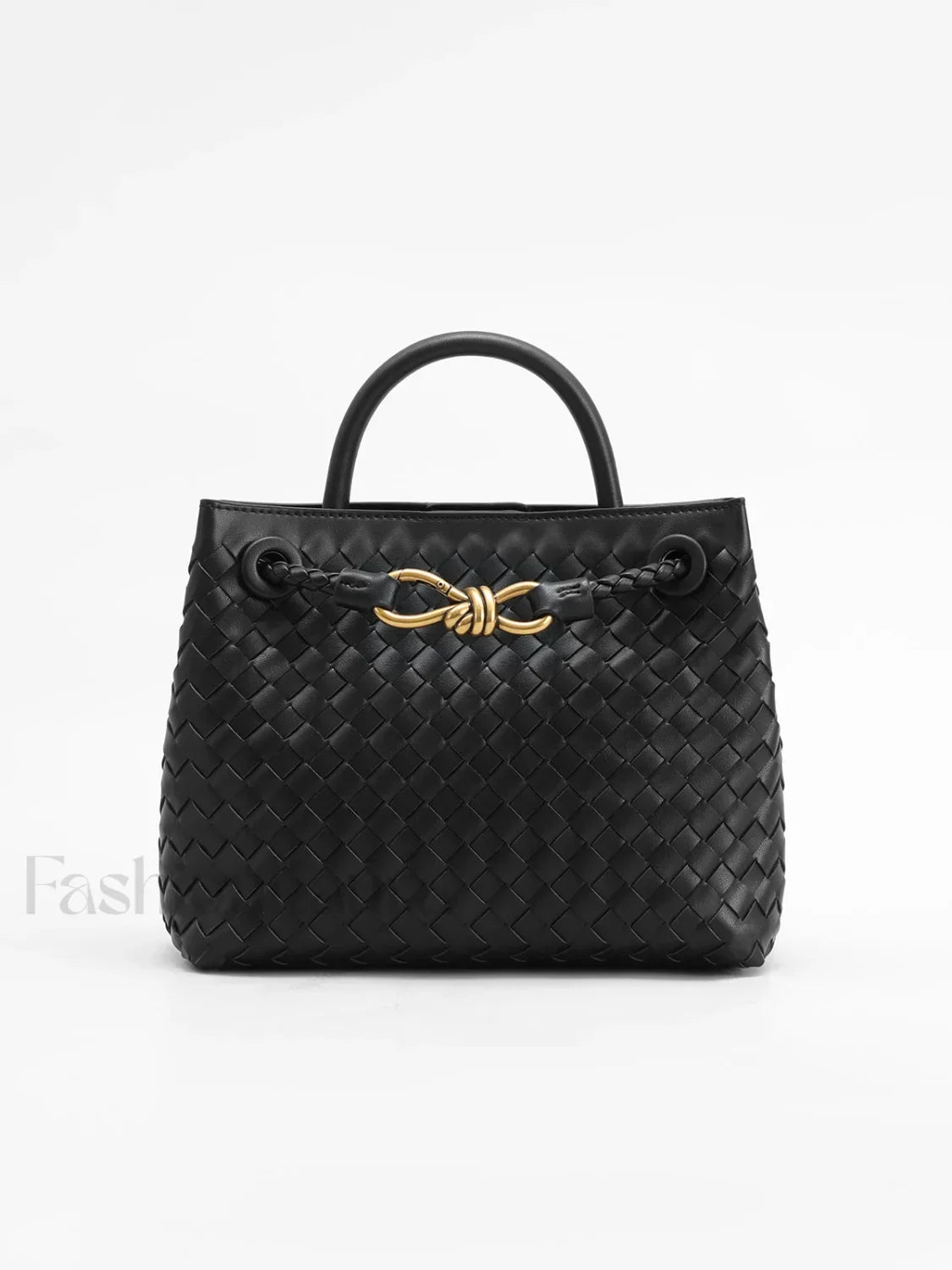 Metal Twist Detail Handle Bag Black / One Size Bag Main image