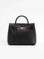 Metal Twist Detail Handle Bag Black / One Size Bag