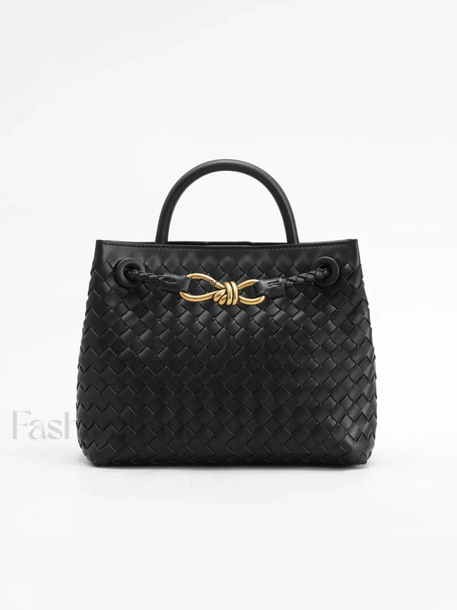 Metal Twist Detail Handle Bag Black / One Size Bag Main image